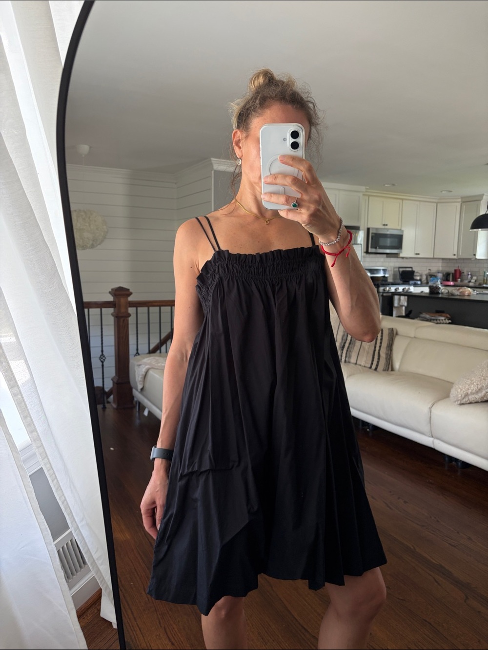 H&M Black Spaghetti Strap Smock Dress